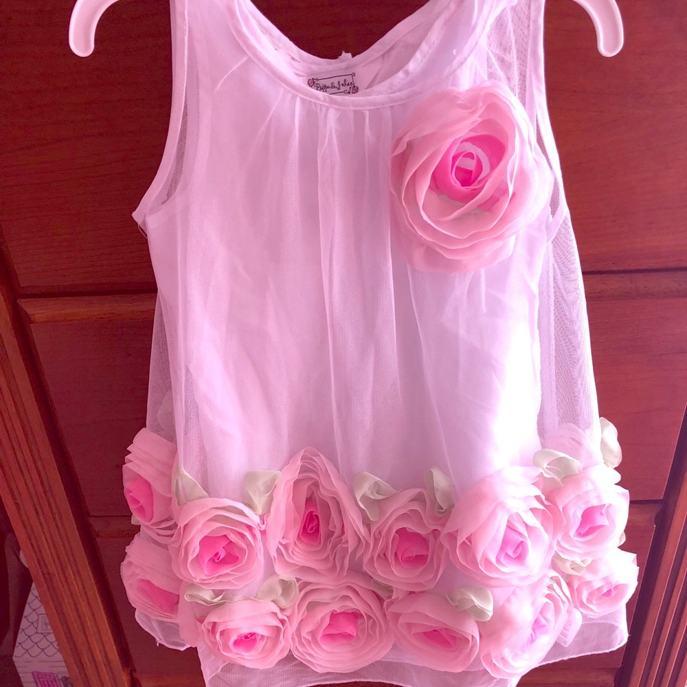 Girls white and pink dress!